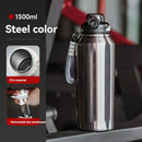 316 Stainless Steel Water Bottle Outdoor Insulated Bottle Sports Straw Bottle - White - Size 1000ml