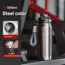 316 Stainless Steel Water Bottle Outdoor Insulated Bottle Sports Straw Bottle - White - Size 1200ml
