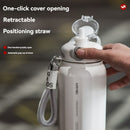 316 Stainless Steel Water Bottle Outdoor Insulated Bottle Sports Straw Bottle - White - Size 1200ml