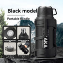 316 Stainless Steel Thermos Large Capacity Thermos Portable Thermos Flask - Black - Size 4000ml