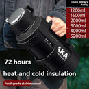 316 Stainless Steel Thermos Large Capacity Thermos Portable Thermos Flask - Silver - Size 3000ml
