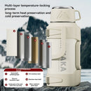 316 Stainless Steel Thermos Large Capacity Thermos Portable Thermos Flask - White - Size 3000ml