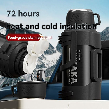 316 Stainless Steel Thermos Large Capacity Thermos Portable Thermos Flask - White - Size 3000ml