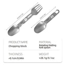 CIEUI Folding Titanium Spoon Fork Set - Lightweight Camping Cutlery