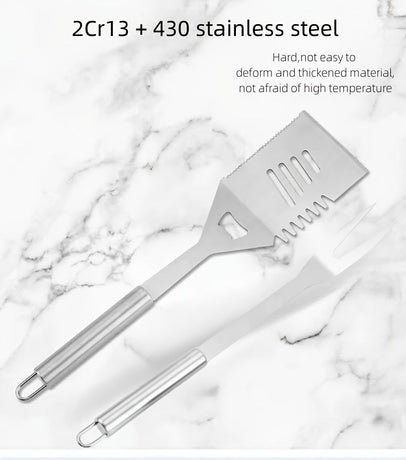 stainless steel BBQ tool set, BBQ utensils, outdoor grilling tools, Australian BBQ set, durable BBQ tools