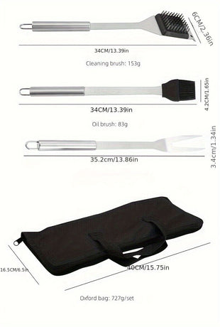 stainless steel BBQ tool set, BBQ utensils, outdoor grilling tools, Australian BBQ set, durable BBQ tools