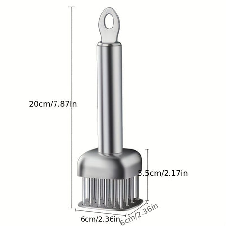Silver White meat tenderizer, stainless steel, kitchen tool, tender meat, cooking essential, Australian kitchen, beef tenderizer, chicken tenderizer, marinating tool, kitchen gadget