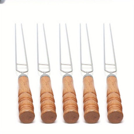 BBQ skewer set, outdoor barbecue Australia, stainless steel skewers, wooden handle skewers, portable skewer set, kebab sticks, grilling accessories