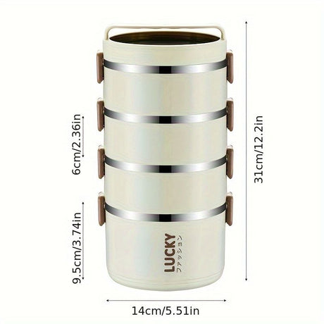 White stainless steel bento box, multi-layer lunch box, food storage container, Australian kitchenware, reusable lunch box, leak-proof food container