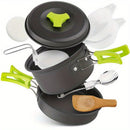 Black outdoor camping cookware, camping pots and pans, outdoor cooking utensils, compact cookware set, durable cookware, Australian camping gear, camp stove cookware, portable cooking set