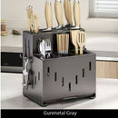 Gray kitchen knife storage rack, kitchen utensils organizer, knife holder, kitchen storage solution, high-quality kitchen rack, knife block organizer, countertop knife rack, Australian kitchen storage, kitchen tool organizer