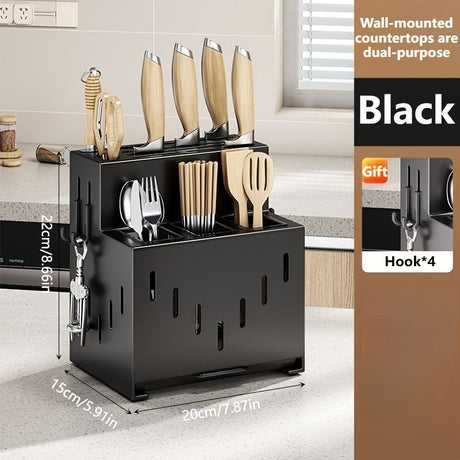 Gray kitchen knife storage rack, kitchen utensils organizer, knife holder, kitchen storage solution, high-quality kitchen rack, knife block organizer, countertop knife rack, Australian kitchen storage, kitchen tool organizer