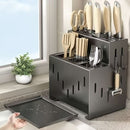 Gray kitchen knife storage rack, kitchen utensils organizer, knife holder, kitchen storage solution, high-quality kitchen rack, knife block organizer, countertop knife rack, Australian kitchen storage, kitchen tool organizer