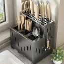 Gray kitchen knife storage rack, kitchen utensils organizer, knife holder, kitchen storage solution, high-quality kitchen rack, knife block organizer, countertop knife rack, Australian kitchen storage, kitchen tool organizer