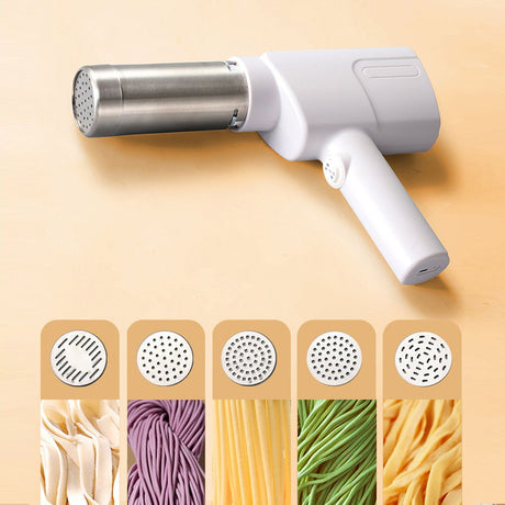 handheld noodle making machine, noodle maker, kitchen appliance, five noodle models, detachable cleaning, high-quality, home cooking, Australia, fresh pasta maker, compact kitchen tool