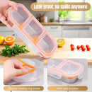 Silver 2PCS 3-in-1 snack containers, food storage containers, snack containers with lid, compartment snack containers, portion control containers, australian food storage, BPA-free snack boxes, lunchbox containers australia