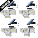solar outdoor light, motion sensor wall light, waterproof led light, rotatable solar panel, Australian outdoor lighting, energy saving garden light, dusk to dawn light - White light - Size 4PCS