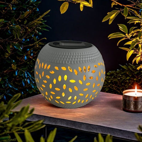 solar table lamp, outdoor metal lamp, IP65 lamp, ambient projection light, garden night light, bedroom decor lamp, party lighting, Australian outdoor decor - Black - Size 2PCS