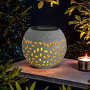 solar table lamp, outdoor metal lamp, IP65 lamp, ambient projection light, garden night light, bedroom decor lamp, party lighting, Australian outdoor decor - White - Size 2PCS