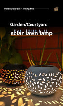 solar table lamp, outdoor metal lamp, IP65 lamp, ambient projection light, garden night light, bedroom decor lamp, party lighting, Australian outdoor decor - White - Size 2PCS