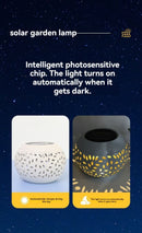 solar table lamp, outdoor metal lamp, IP65 lamp, ambient projection light, garden night light, bedroom decor lamp, party lighting, Australian outdoor decor - White - Size 2PCS