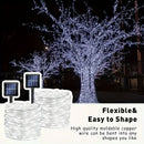 solar outdoor string lights, 300LED solar lights, copper wire fairy lights, 8-pattern solar lights, garden lights Australia, courtyard lights, Christmas lights, party lights, wedding lights, warm white, cool white, multi-color solar lights - White light -