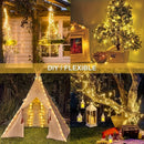 solar outdoor string lights, 300LED solar lights, copper wire fairy lights, 8-pattern solar lights, garden lights Australia, courtyard lights, Christmas lights, party lights, wedding lights, warm white, cool white, multi-color solar lights - White light -