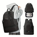 Travel Backpack Shoe Compartment Durable Backpack Travel Accessories Carry-On - Black - Size Regular