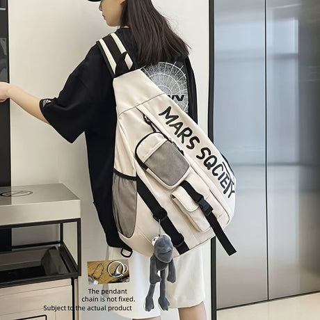 Mars Society Backpack Travel Backpack Stylish Backpack Durable Backpack Roomy - Beige - Size Hanging - piece