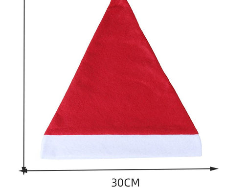 adult christmas hats, christmas party hats, outdoor christmas decorations, festive hats, santa hats, christmas accessories, red and white santa hat, fluffy pom pom hat - Red - Size 20PCS