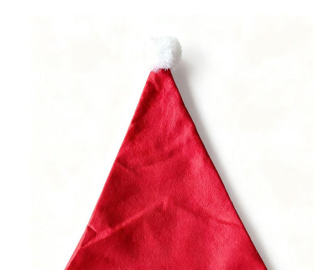 adult christmas hats, christmas party hats, outdoor christmas decorations, festive hats, santa hats, christmas accessories, red and white santa hat, fluffy pom pom hat - Red - Size 20PCS