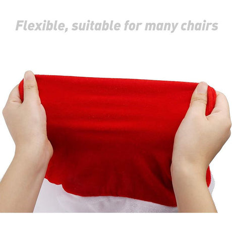 Christmas chair covers, red velvet chair covers, Santa hat chair covers, Christmas dining decor, holiday chair decorations, festive chair covers, Australian Christmas decorations, Xmas table setting