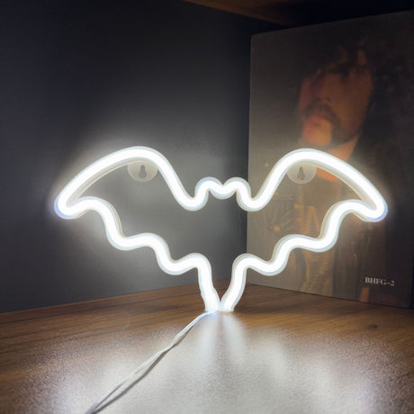 Bat LED Neon Light - White - Size M