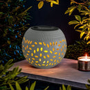 solar lamp, outdoor solar light, iron hollow out lamp, courtyard decor, garden lighting, camping light, landscape lamp, Christmas decoration, eco-friendly light - White - Size L