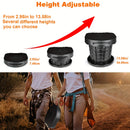 Black collapsible camping toilet, portable outdoor toilet, camping furniture Australia, lightweight camping gear, compact toilet for travel, camping sanitation solution