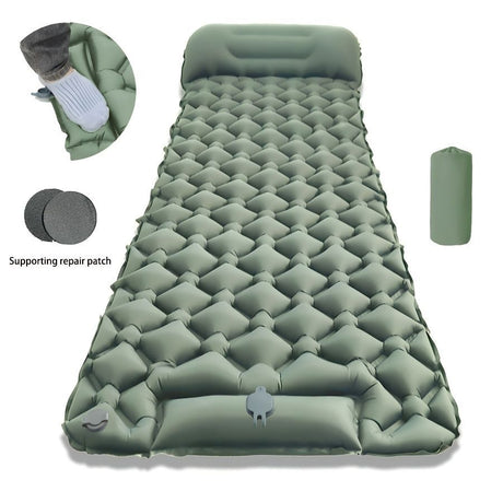 Camping Inflatable Mattress Breathable Camping Mattress Nylon Fabric Inflatable - Orange - Size 190cm