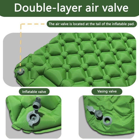 Camping Inflatable Mattress Breathable Camping Mattress Nylon Fabric Inflatable - Orange - Size 190cm