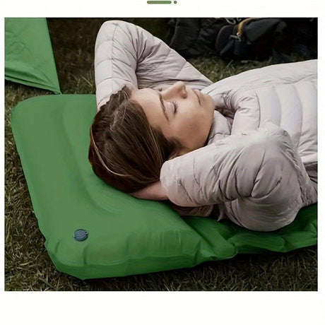 Camping Inflatable Mattress Breathable Camping Mattress Nylon Fabric Inflatable - Green - Size 190cm