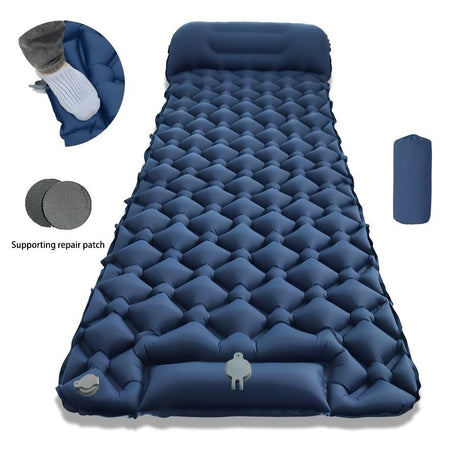 Camping Inflatable Mattress Breathable Camping Mattress Nylon Fabric Inflatable - Orange - Size 190cm