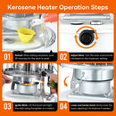 Portable Kerosene Heater Lift-Up Heater Indoor Outdoor Heater Camping Heater - White - Size set