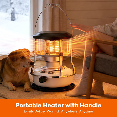Portable Kerosene Heater Lift-Up Heater Indoor Outdoor Heater Camping Heater - White - Size set
