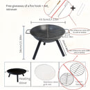 Outdoor Fire Pit Charcoal Fire Pit Camping Fire Pit Backyard Fire Pit Grilling - Black - Size set