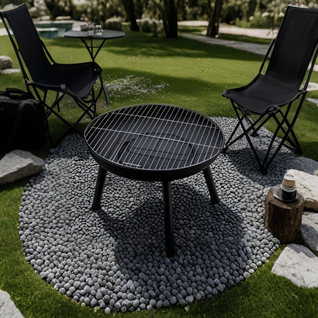 Outdoor Fire Pit Charcoal Fire Pit Camping Fire Pit Backyard Fire Pit Grilling - Black - Size set