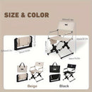 folding camping chair, portable outdoor seat, camping furniture, lightweight folding chair, carry bag included, Australian outdoor gear-Beige