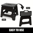 Black foldable camping stool, portable camping seat, lightweight outdoor furniture, durable stool for camping, compact camping gear
