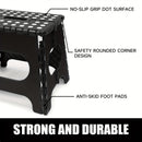Black foldable camping stool, portable camping seat, lightweight outdoor furniture, durable stool for camping, compact camping gear