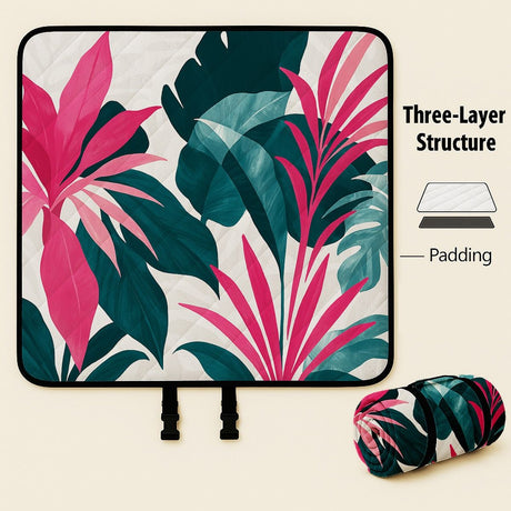 Outdoor Camping Quilted Picnic Mat – Three-Layer Design, Portable & Stylish
