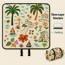 Outdoor Camping Quilted Picnic Mat – Three-Layer Design, Portable & Stylish