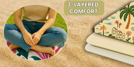 Outdoor Camping Quilted Picnic Mat – Three-Layer Design, Portable & Stylish