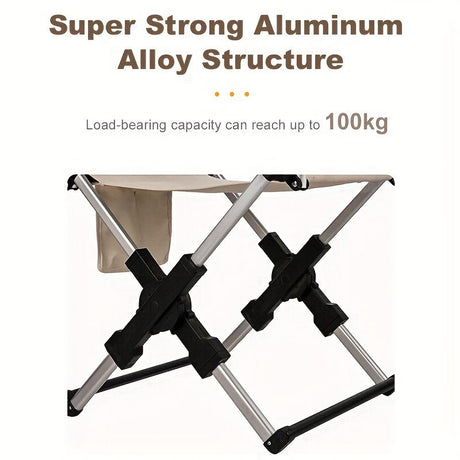 Folding camping chair, portable outdoor seat, camping furniture, lightweight folding chair, comes with carrying bag, Australian outdoor gear - black